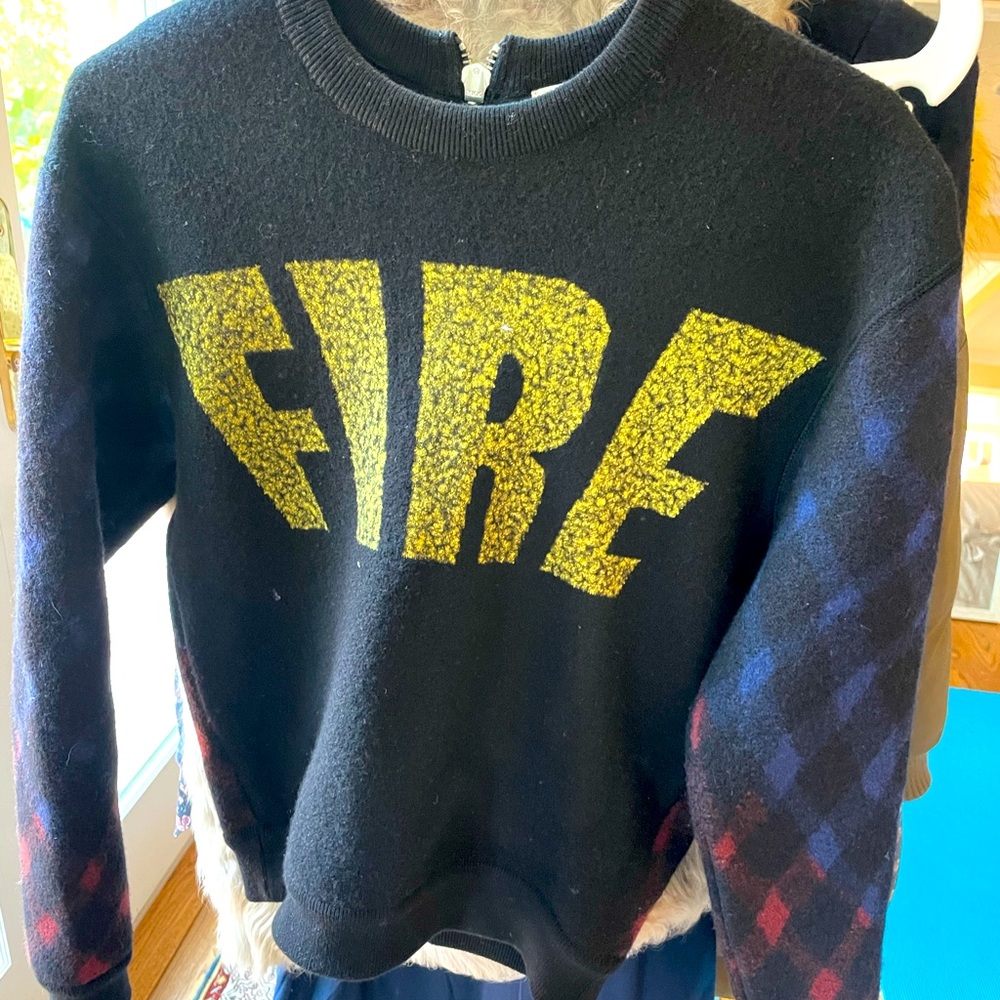 KENZO Fire Motif Boiled Wool Sweater
